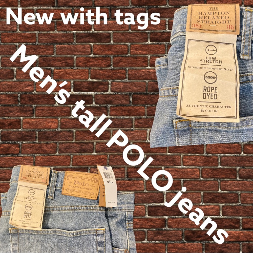 NWT Men’s Ralph Lauren POLO jeans - tall size  (38Tx36) - Picture 4 of 6